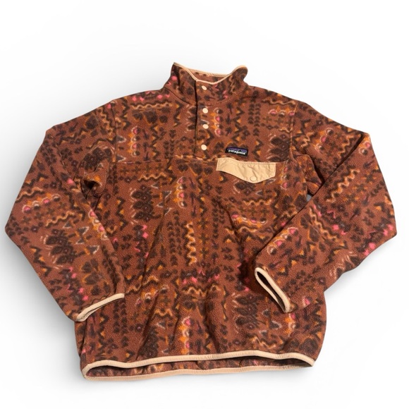 Patagonia Women's S Synchilla Snap-T Fleece Pullover-Wandering Woods Sisu Brown
